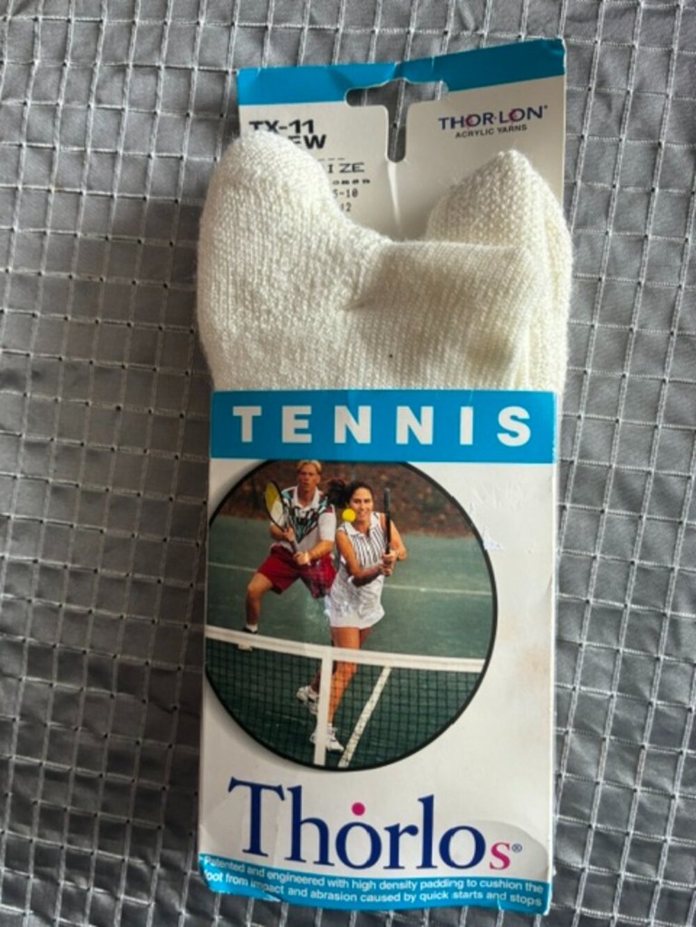 Thornlo acrylic yarn tennis socks unisex men 5.5 to 8.5 and women 6.5 to 10